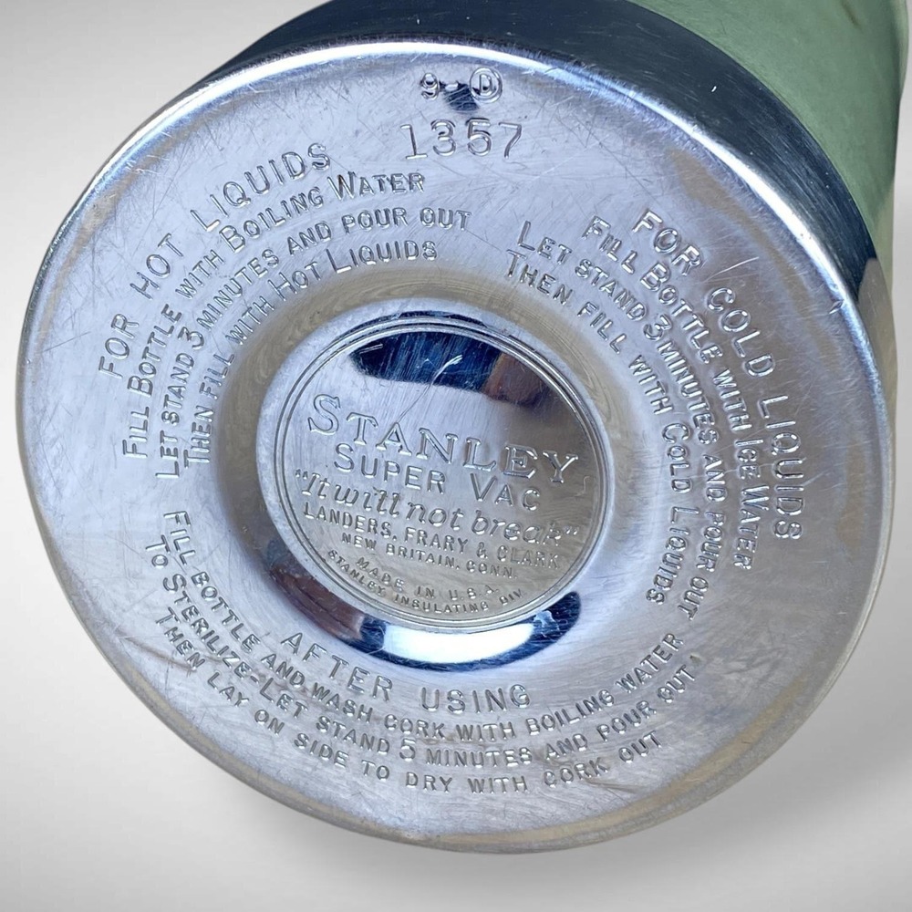 Stanley 1357 1 Quart Thermos SuperVac Steel Lined 1959 Industrial NO Stopper‎ - Picture 3 of 10